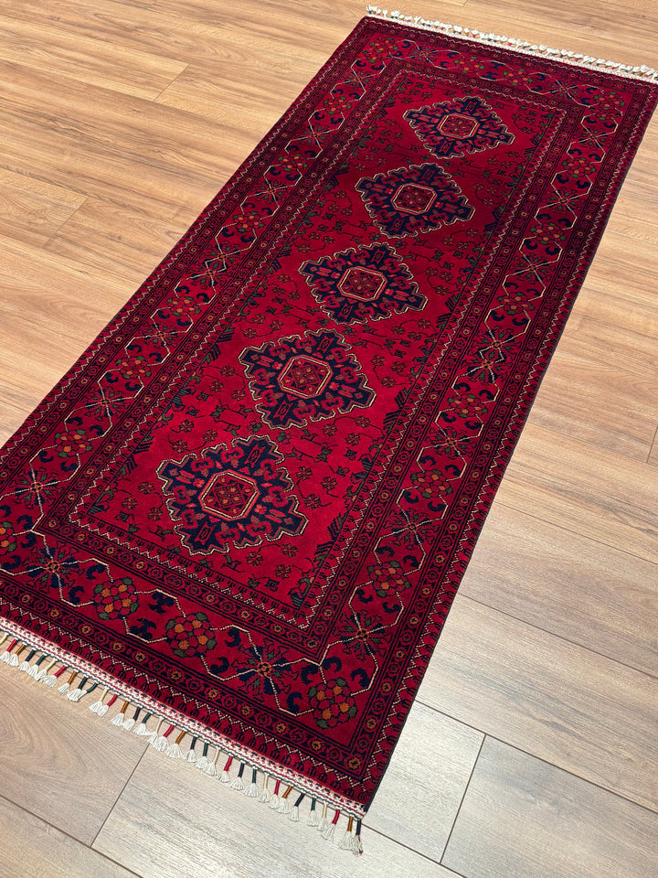 Afgan Halısı Hamyap Yolluk Orijinal El Dokuması Kök Boya Yün 0.86x191 1.64 Metrekare - 2x6 ft