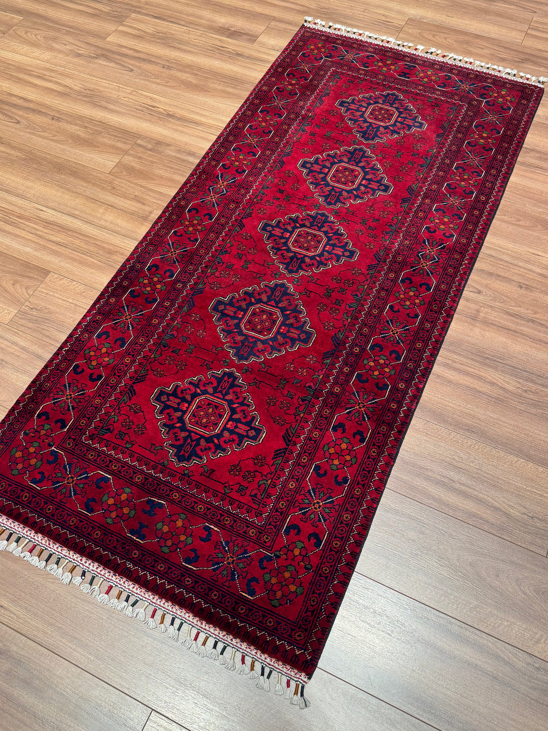 Afgan Halısı Hamyap Yolluk Orijinal El Dokuması Kök Boya Yün 0.86x191 1.64 Metrekare - 2x6 ft