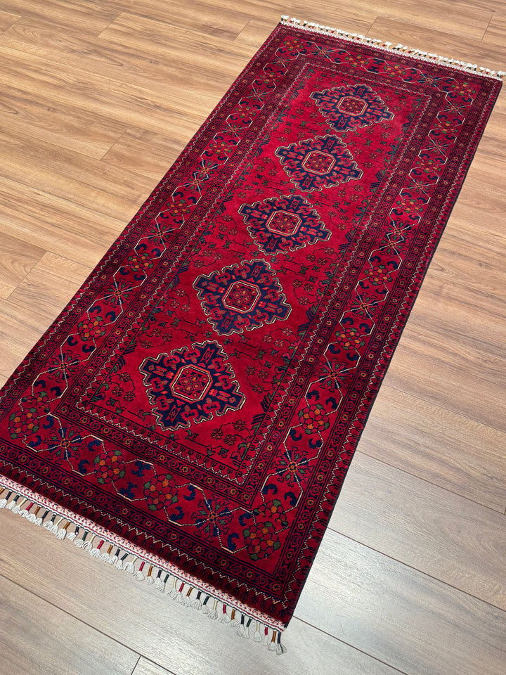 Afgan Halısı Hamyap Yolluk Orijinal El Dokuması Kök Boya Yün 0.86x191 1.64 Metrekare - 2x6 ft