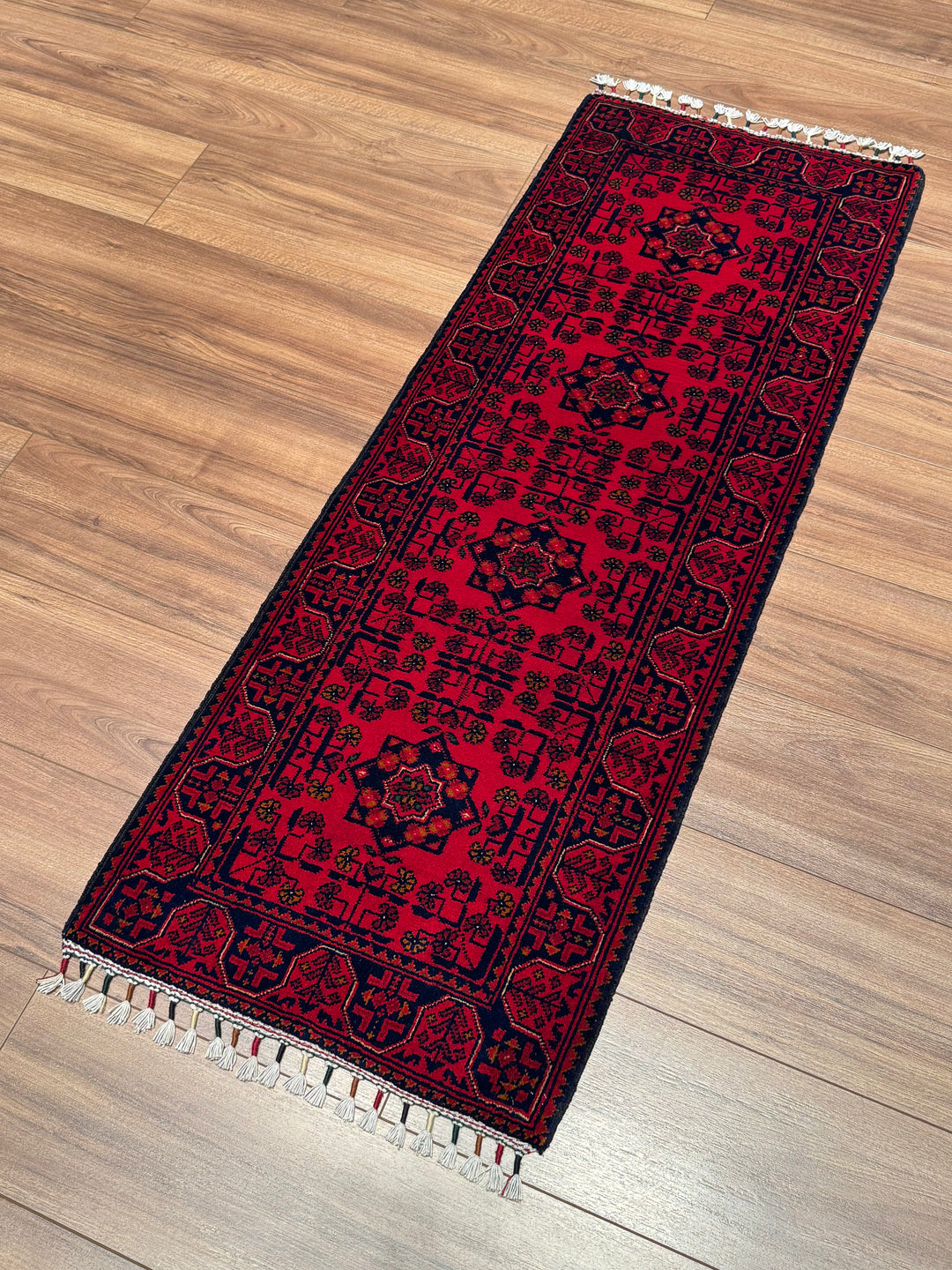 Afgan Halısı Hamyap Yolluk Orijinal El Dokuması Kök Boya Yün 0.52x144 0.75 Metrekare - 2x4 ft