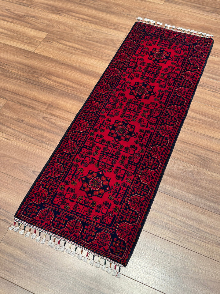 Afgan Halısı Hamyap Yolluk Orijinal El Dokuması Kök Boya Yün 0.52x144 0.75 Metrekare - 2x4 ft