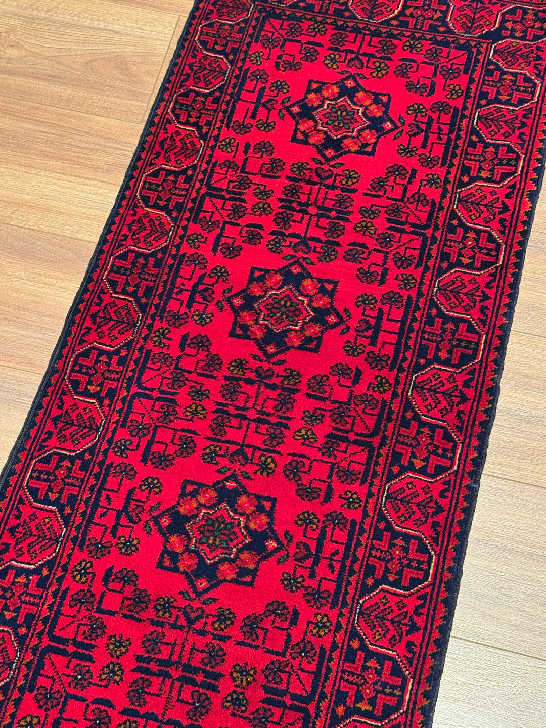 Afgan Halısı Hamyap Yolluk Orijinal El Dokuması Kök Boya Yün 0.52x144 0.75 Metrekare - 2x4 ft