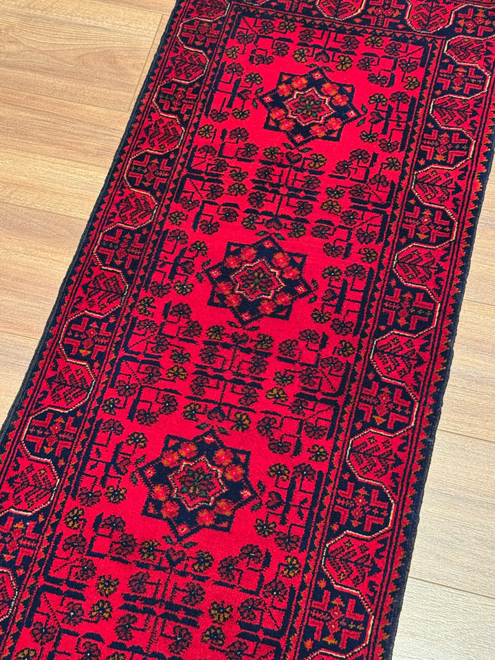 Afgan Halısı Hamyap Yolluk Orijinal El Dokuması Kök Boya Yün 0.52x144 0.75 Metrekare - 2x4 ft