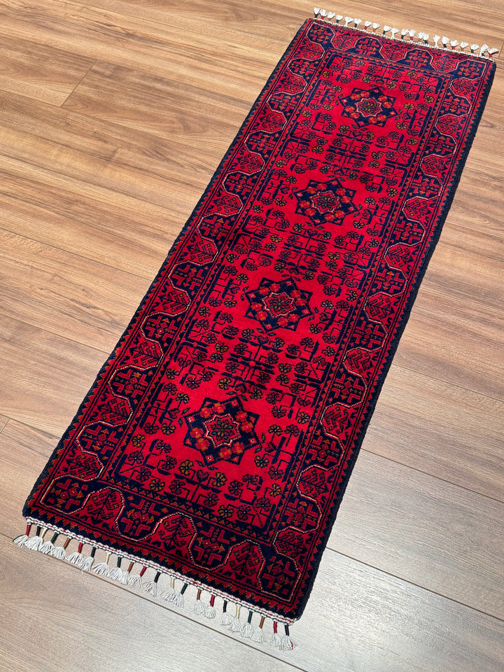 Afgan Halısı Hamyap Yolluk Orijinal El Dokuması Kök Boya Yün 0.52x144 0.75 Metrekare - 2x4 ft