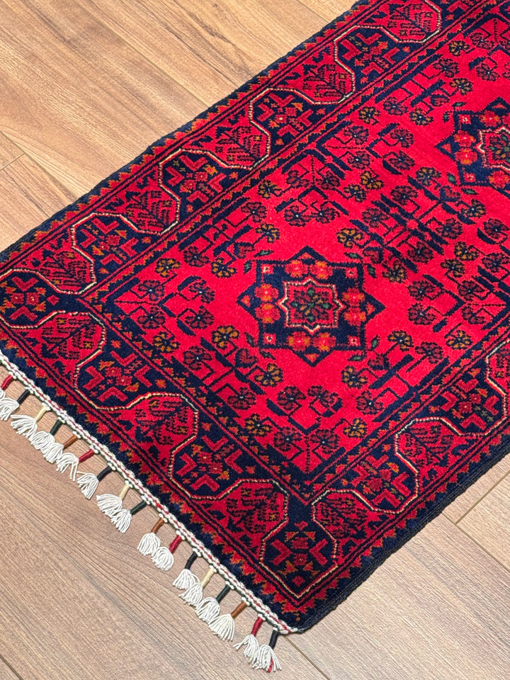 Afgan Halısı Hamyap Yolluk Orijinal El Dokuması Kök Boya Yün 0.52x144 0.75 Metrekare - 2x4 ft