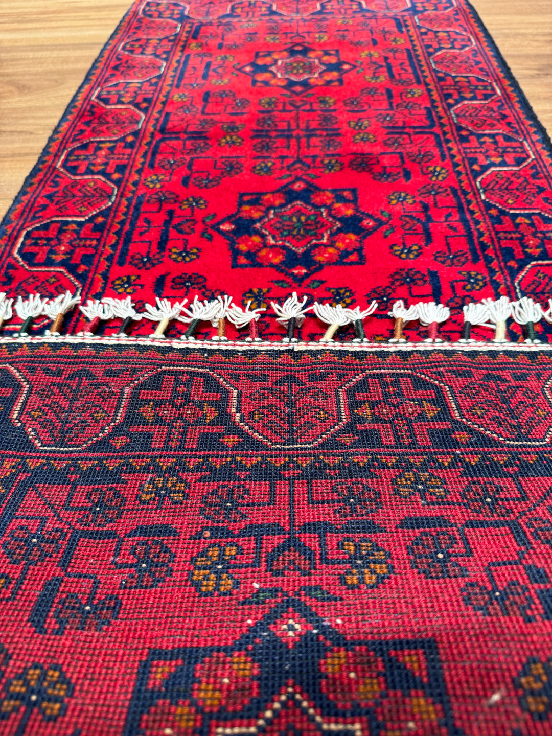 Afgan Halısı Hamyap Yolluk Orijinal El Dokuması Kök Boya Yün 0.52x144 0.75 Metrekare - 2x4 ft