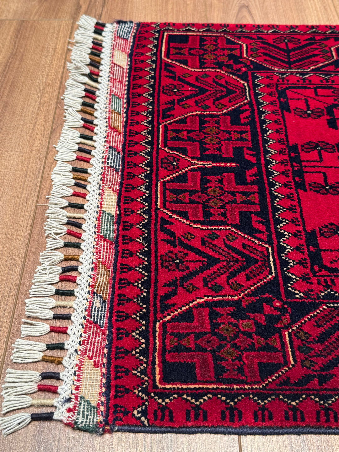 Afghan Rug Hamyap Runner Original Hand Woven Vegetable Dyed Wool 0.56x151 0.85 Square Meters - 2x4 ft