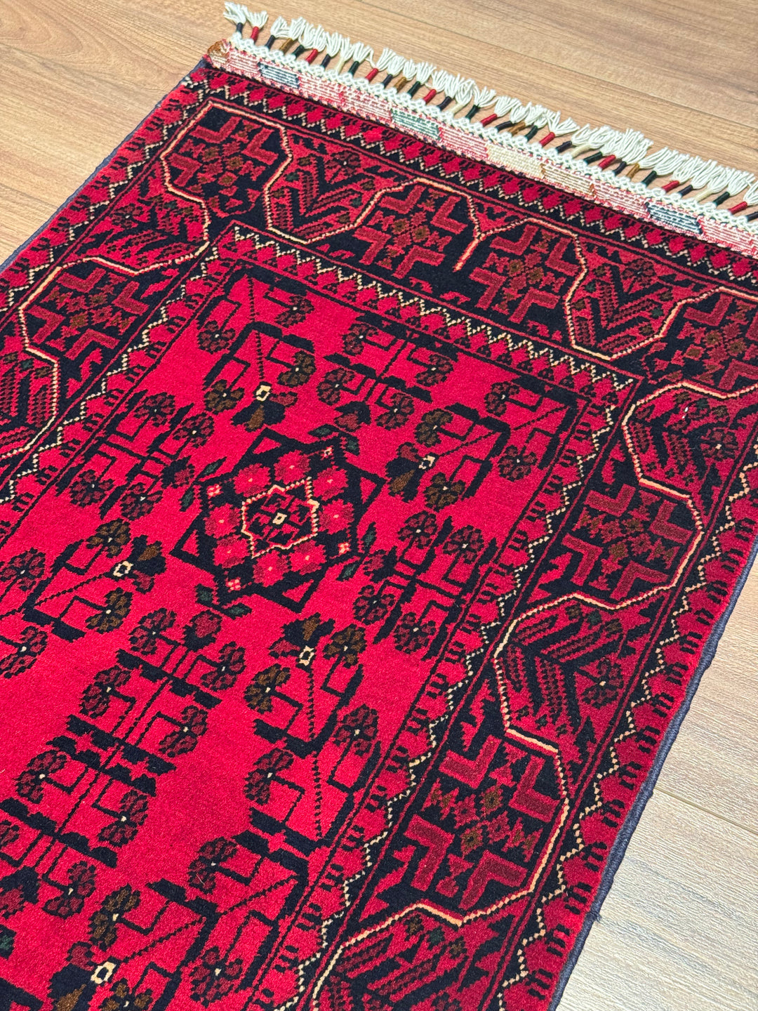 Afghan Rug Hamyap Runner Original Hand Woven Vegetable Dyed Wool 0.56x151 0.85 Square Meters - 2x4 ft