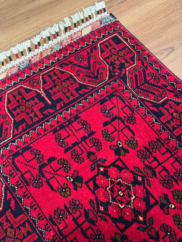 Afghan Rug Hamyap Runner Original Hand Woven Vegetable Dyed Wool 0.56x151 0.85 Square Meters - 2x4 ft