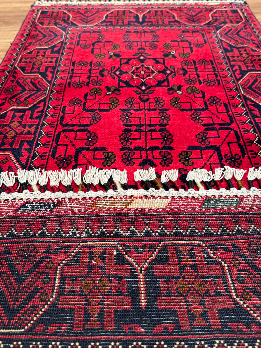 Afghan Rug Hamyap Runner Original Hand Woven Vegetable Dyed Wool 0.56x151 0.85 Square Meters - 2x4 ft