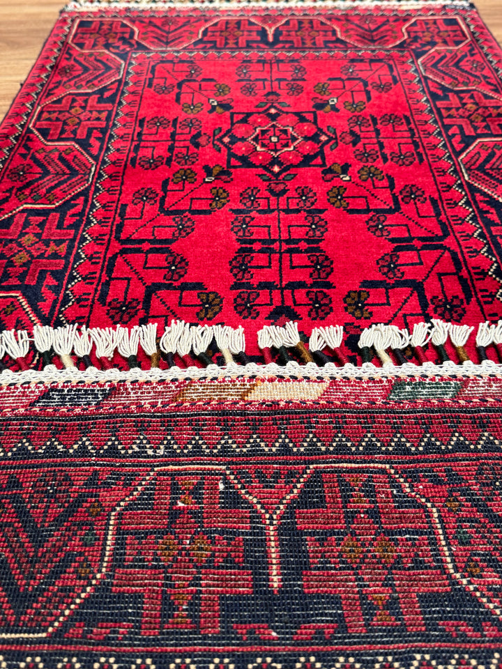 Afghan Rug Hamyap Runner Original Hand Woven Vegetable Dyed Wool 0.56x151 0.85 Square Meters - 2x4 ft