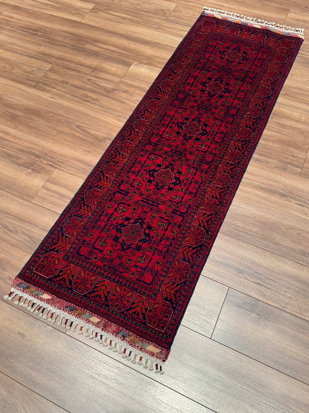 Afgan Halısı Hamyap Yolluk Orijinal El Dokuması Kök Boya Yün 0.60x175 1.05 Metrekare - 2x4 ft