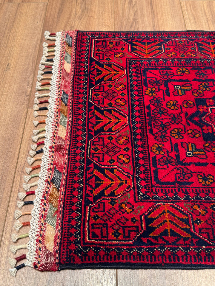 Afgan Halısı Hamyap Yolluk Orijinal El Dokuması Kök Boya Yün 0.60x175 1.05 Metrekare - 2x4 ft