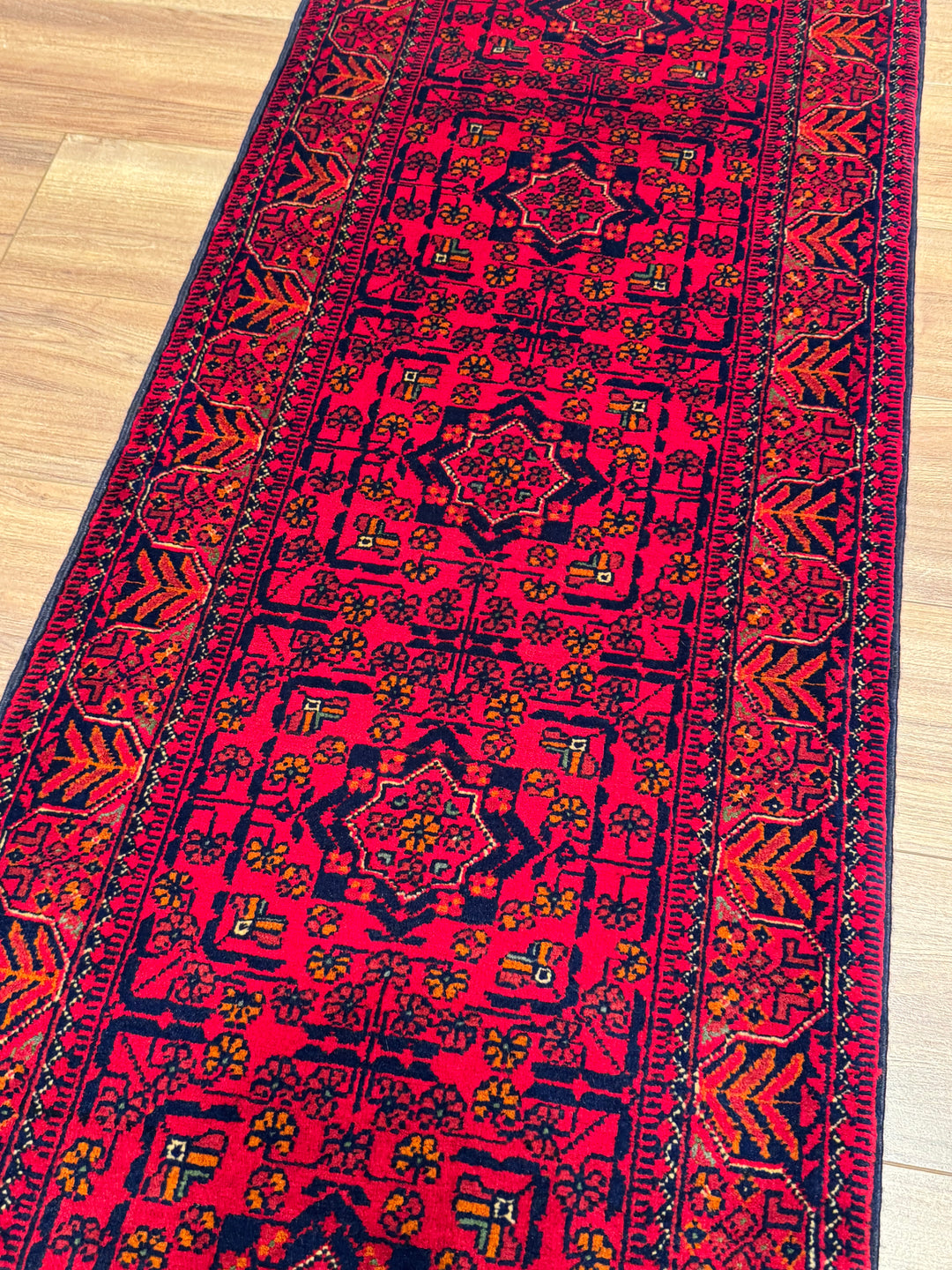 Afgan Halısı Hamyap Yolluk Orijinal El Dokuması Kök Boya Yün 0.60x175 1.05 Metrekare - 2x4 ft