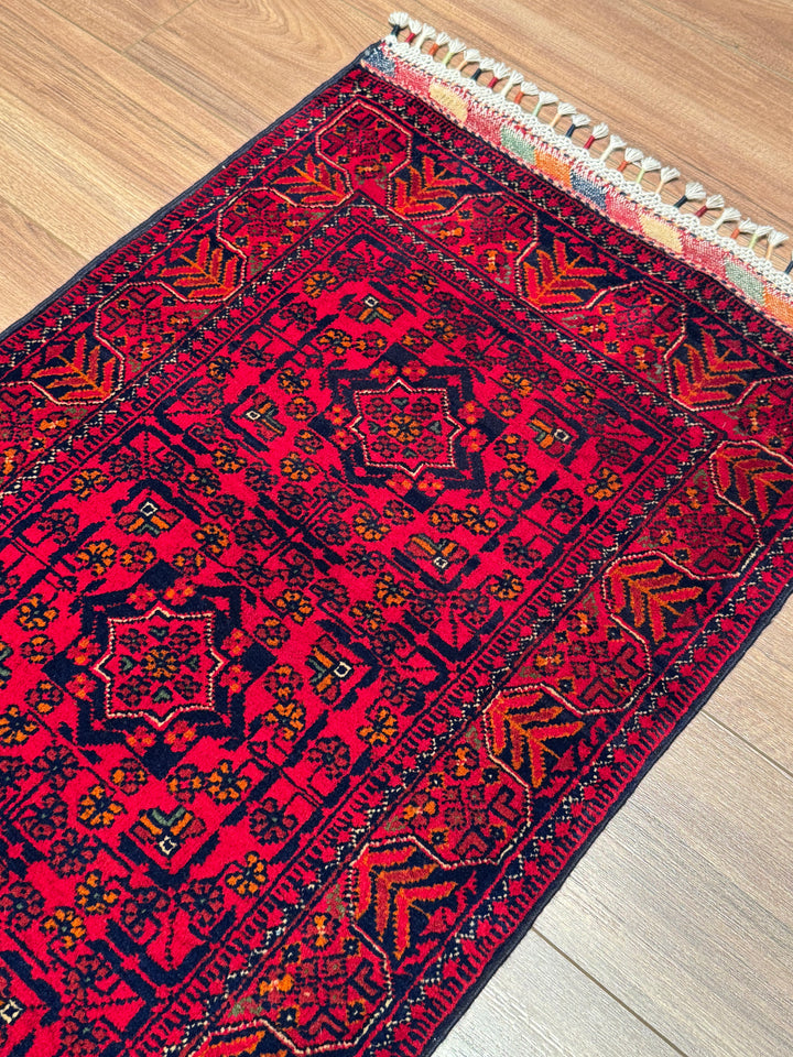 Afgan Halısı Hamyap Yolluk Orijinal El Dokuması Kök Boya Yün 0.60x175 1.05 Metrekare - 2x4 ft