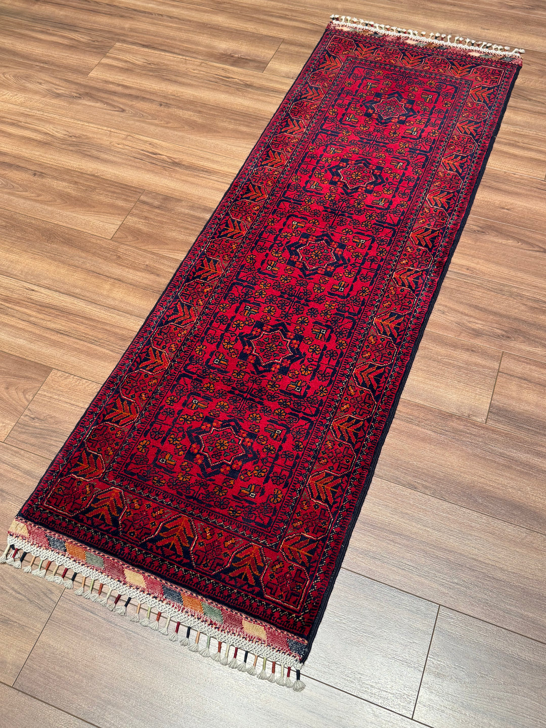 Afgan Halısı Hamyap Yolluk Orijinal El Dokuması Kök Boya Yün 0.60x175 1.05 Metrekare - 2x4 ft