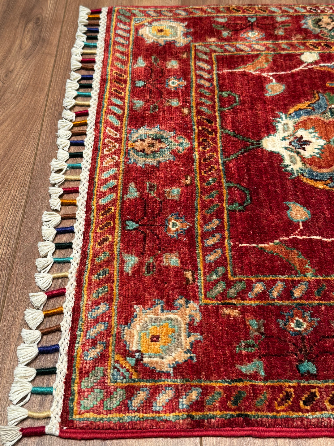 Sultani Binbirgece Yolluk Orijinal El Dokuması Kırmızı Kök Boya Yün Halı 0.73x209 1.53 Metrekare - 3x6 ft