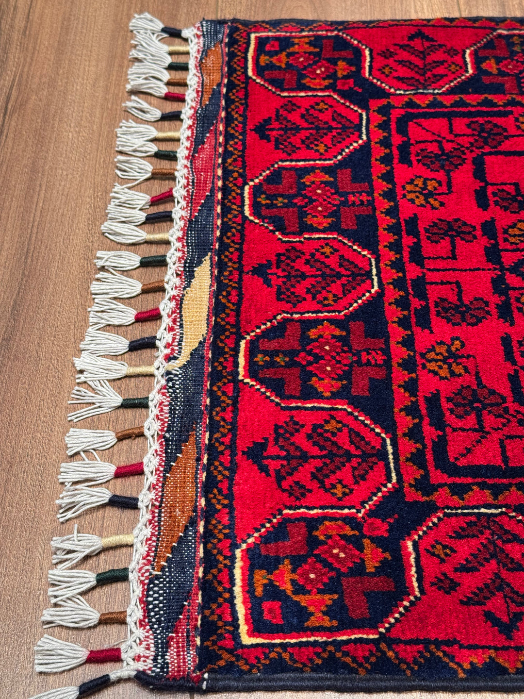 Afghan Rug Hamyap Runner Original Hand Woven Vegetable Dyed Wool 0.52x147 0.76 Square Meters - 2x6 ft