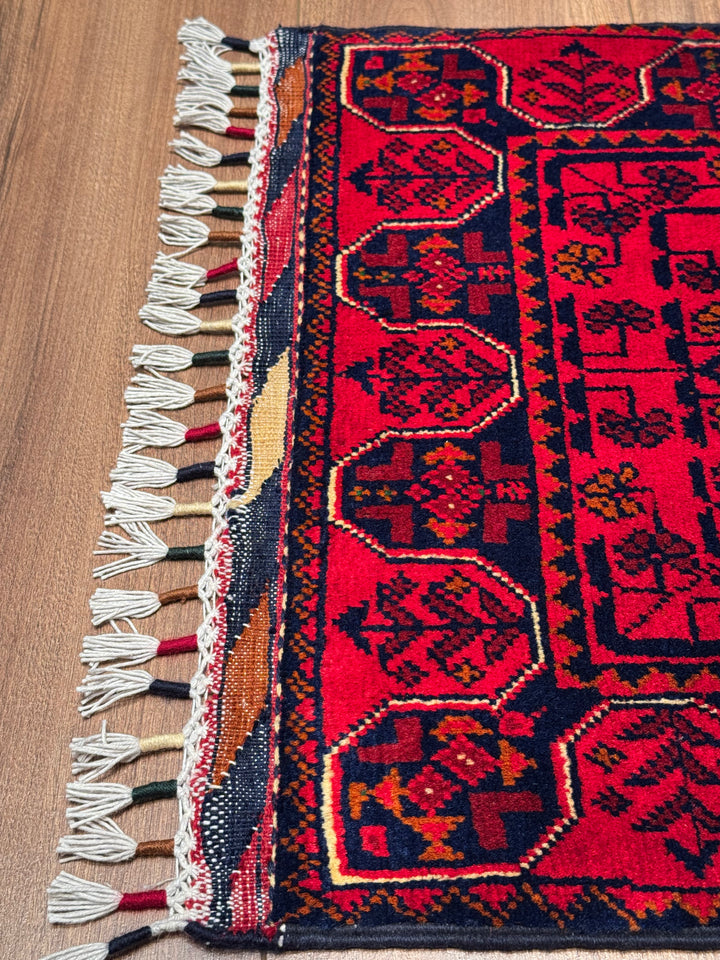 Afghan Rug Hamyap Runner Original Hand Woven Vegetable Dyed Wool 0.52x147 0.76 Square Meters - 2x6 ft