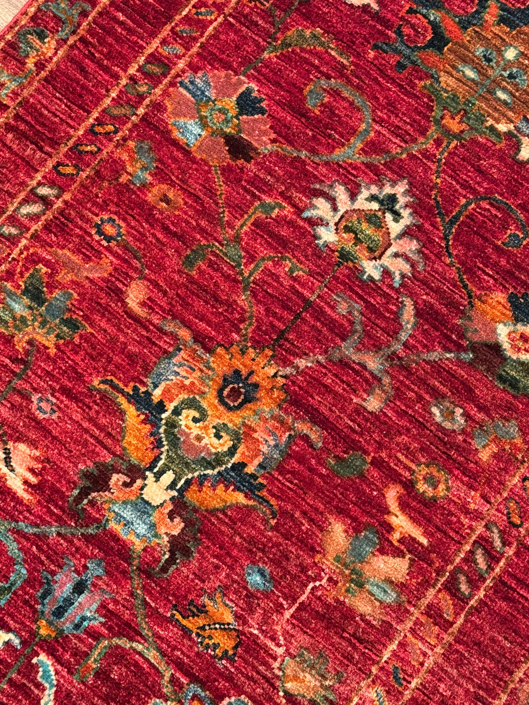 Sultani Binbirgece Yolluk Orijinal El Dokuması Kırmızı Kök Boya Yün Halı 0.76x196 1.49 Metrekare - 3x6 ft