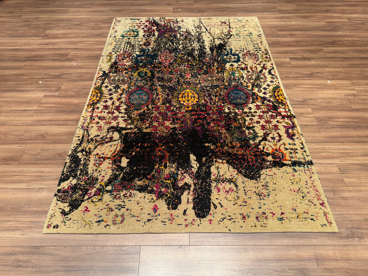 Oxidised Orjinal El Dokuması Multi Yün İpek Halı 182x271 4.93 Metrekare - 6x9 ft