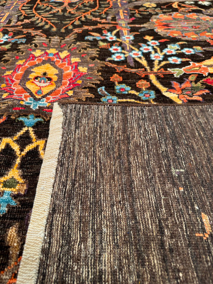 Oxidised Original Hand Woven Multi Wool Silk Carpet 185x275 5.09 Square Meters - 6x9 ft