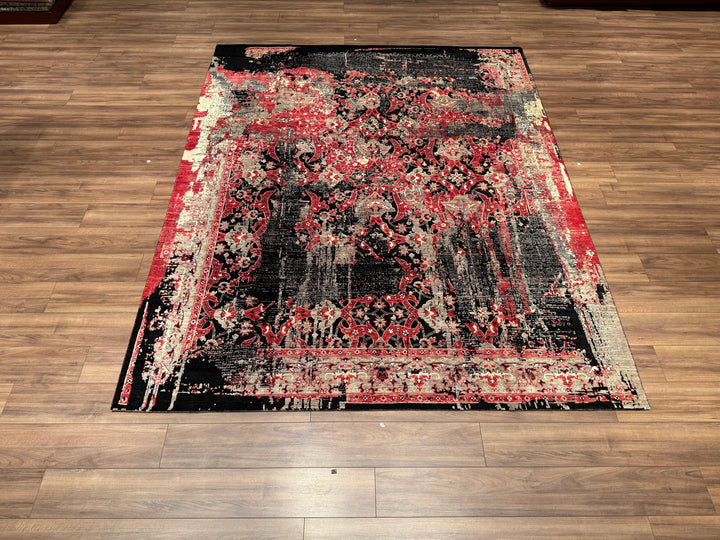 Oxidised Original Hand Woven Multi Wool Silk Carpet 248x306 7.59 Square Meters - 8x10 ft