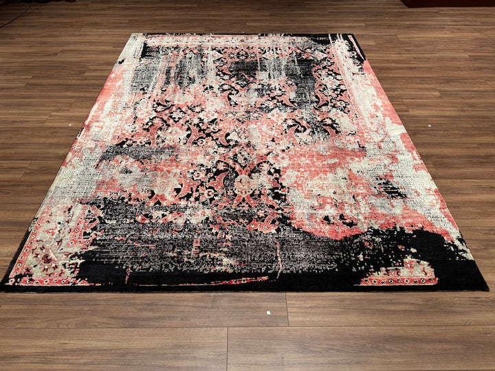 Oxidised Original Hand Woven Multi Wool Silk Carpet 248x306 7.59 Square Meters - 8x10 ft