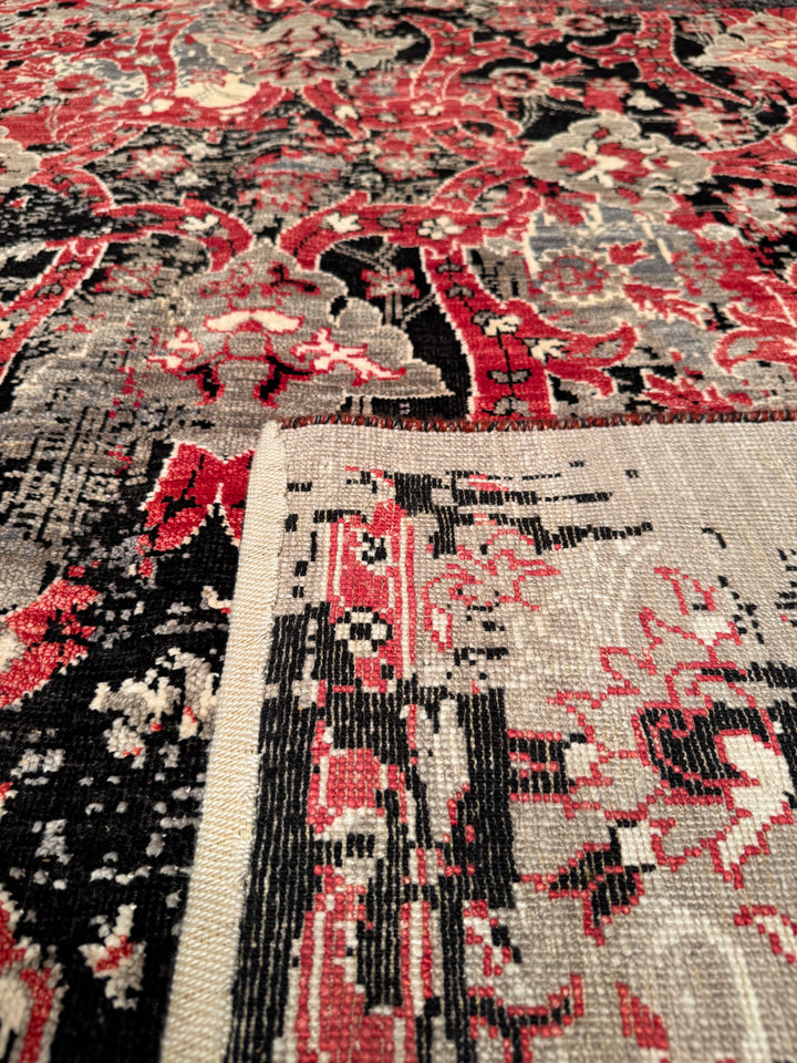 Oxidised Original Hand Woven Multi Wool Silk Carpet 248x306 7.59 Square Meters - 8x10 ft