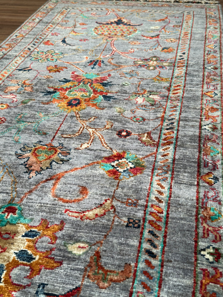 سجادة سلطاني بينبيرجيس رانر الأصلية المصنوعة يدويًا من الصوف الرمادي المصبوغ بصبغة الجذور 0.69 × 213 سم (1.47 متر مربع) - 3 × 7 قدم