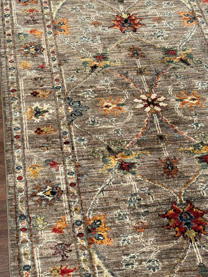 Sultani Binbirgece Yolluk Orijinal El Dokuması Bej Kök Boya Yün Halı 0.81x245 1.98 Metrekare - 3x8 ft