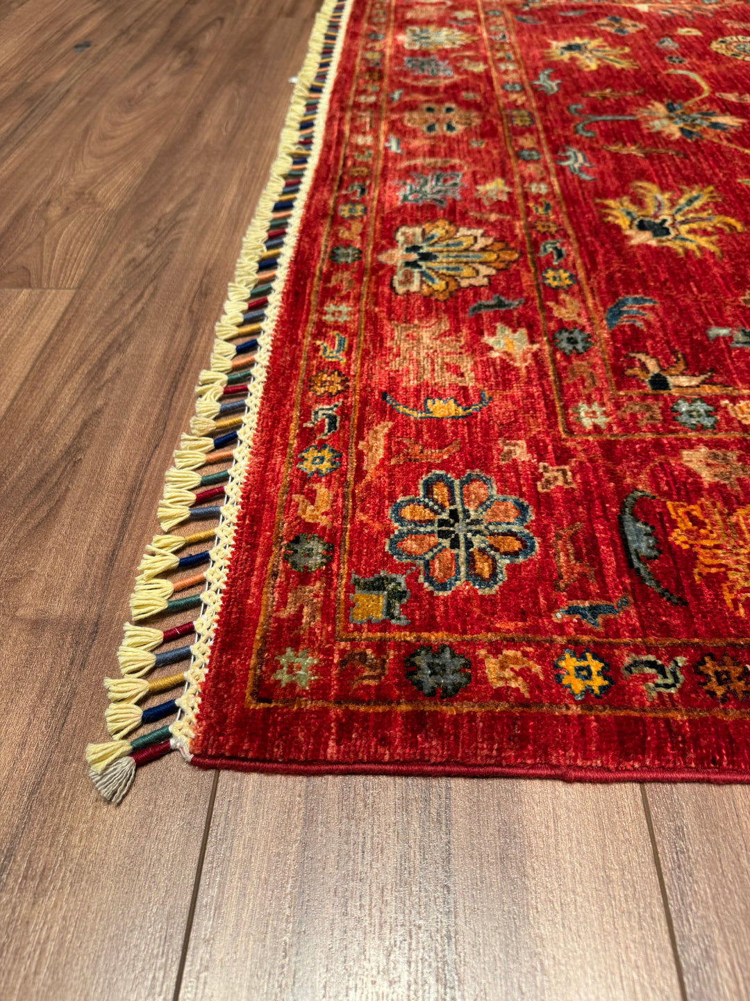 Sultani Binbirgece Original Hand Woven Red Vegetable Dyed Wool Carpet 155x209 3.24 Square Meters - 5x6 ft