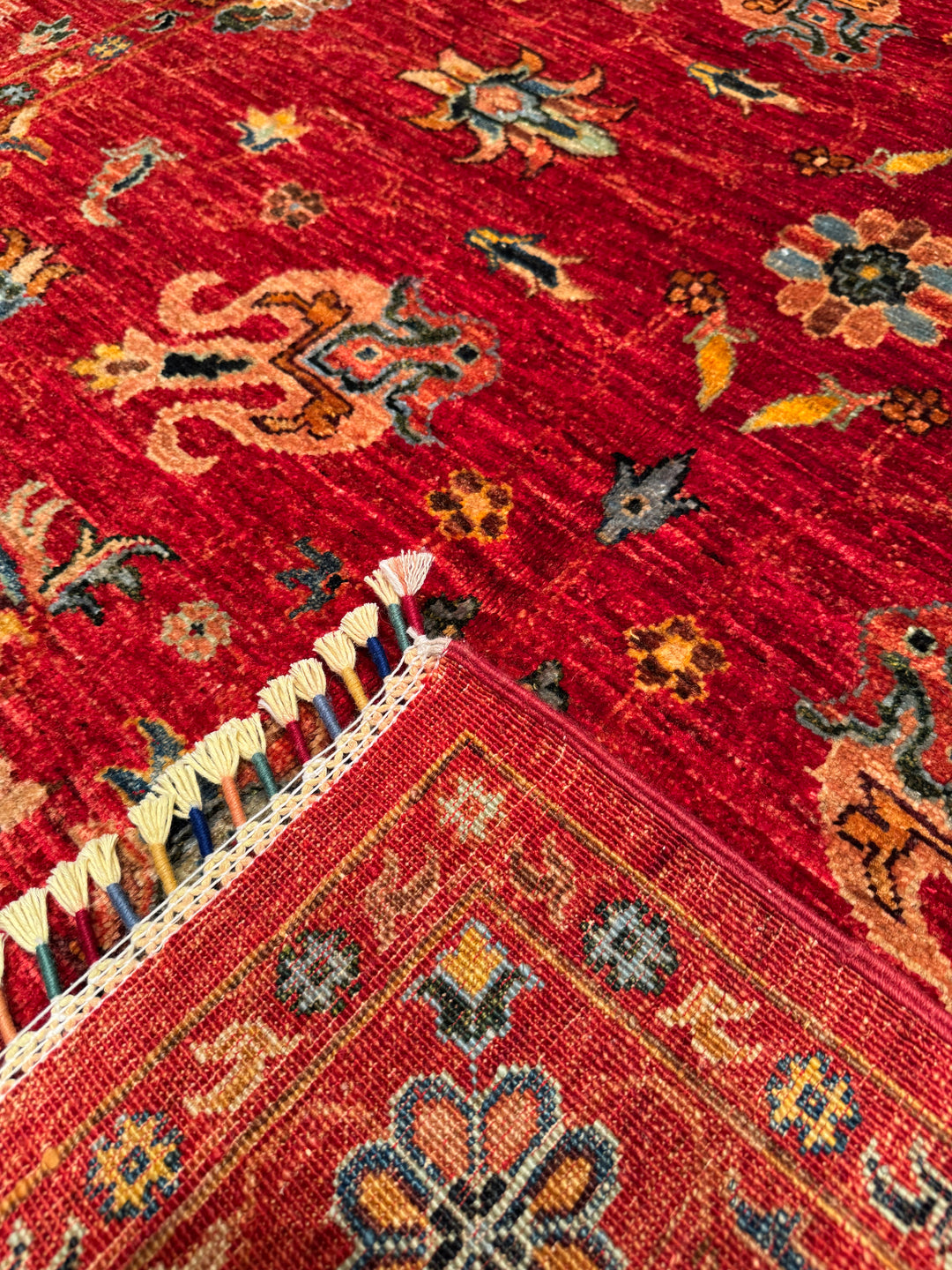 Sultani Binbirgece Original Hand Woven Red Vegetable Dyed Wool Carpet 155x209 3.24 Square Meters - 5x6 ft