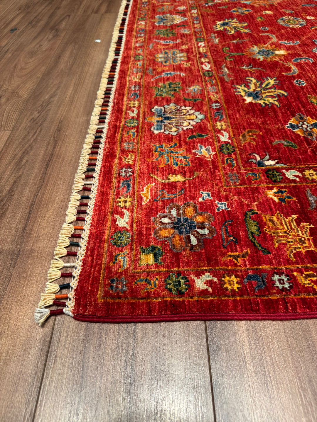 Sultani Binbirgece Original Hand Woven Red Vegetable Dyed Wool Carpet 159x202 3.21 Square Meters - 5x6 ft