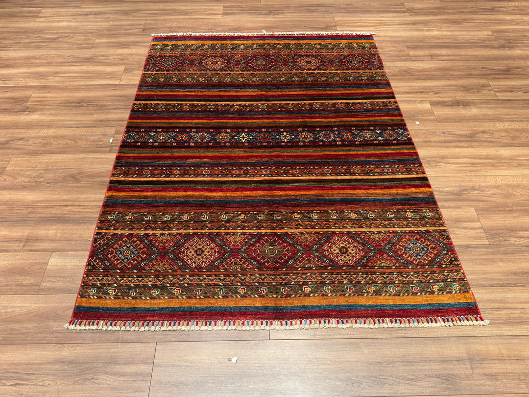 Khorjin Original Hand Woven Multi Vegetable Dyed Wool Carpet 155x197 3.05 Square Meters - 5x6 ft