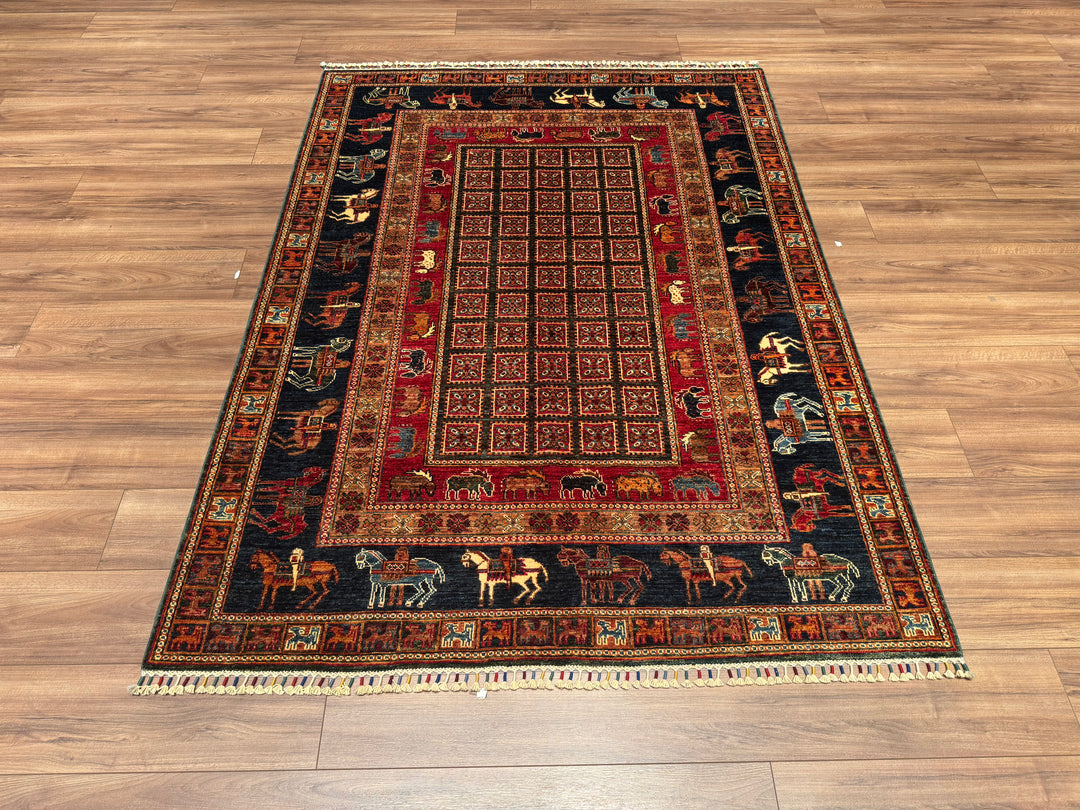 Pazırık Original Hand Woven Multi Vegetable Dyed Wool Carpet 155x209 3.24 Square Meters - 5x6 ft