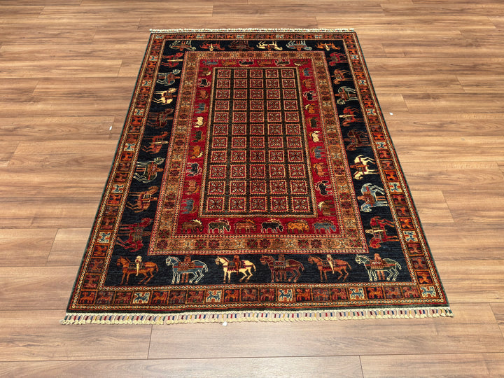 Pazırık Original Hand Woven Multi Vegetable Dyed Wool Carpet 155x209 3.24 Square Meters - 5x6 ft