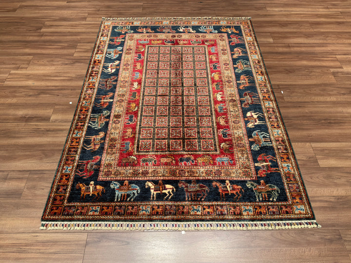 Pazırık Original Hand Woven Multi Vegetable Dyed Wool Carpet 155x209 3.24 Square Meters - 5x6 ft