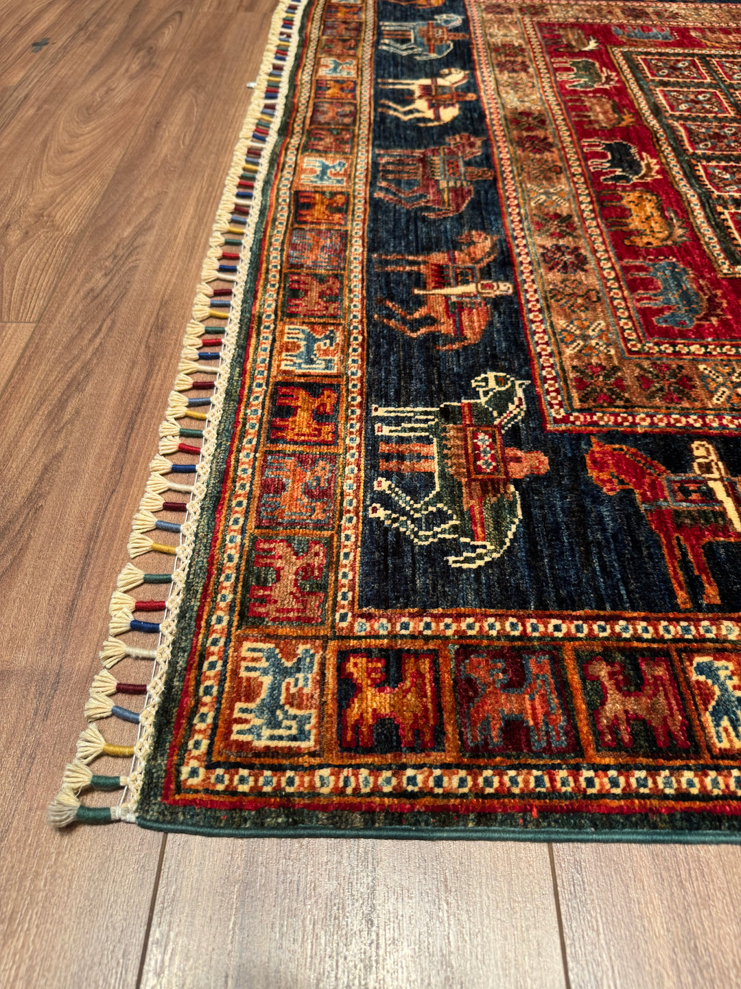 Pazırık Original Hand Woven Multi Vegetable Dyed Wool Carpet 155x209 3.24 Square Meters - 5x6 ft