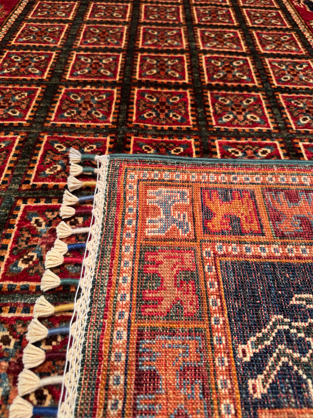 Pazırık Original Hand Woven Multi Vegetable Dyed Wool Carpet 155x209 3.24 Square Meters - 5x6 ft