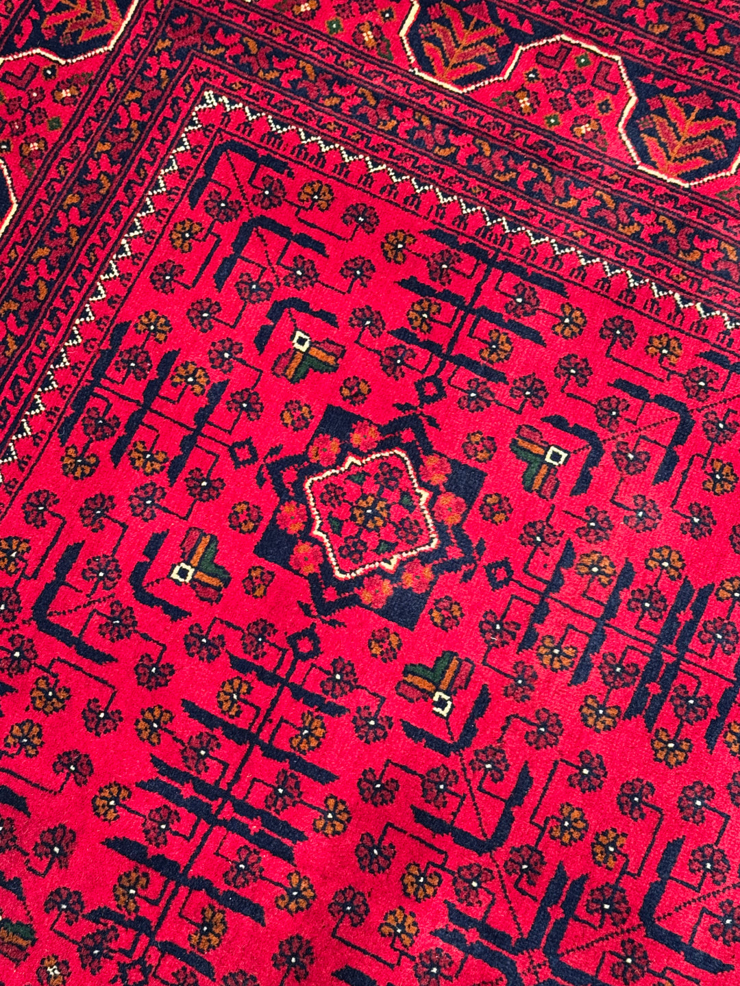 سجادة أفغانية من هامياب، منسوجة يدويًا من الصوف المصبوغ بالجذور، مقاس 148×200، 2.96 متر مربع - 4×6 قدم