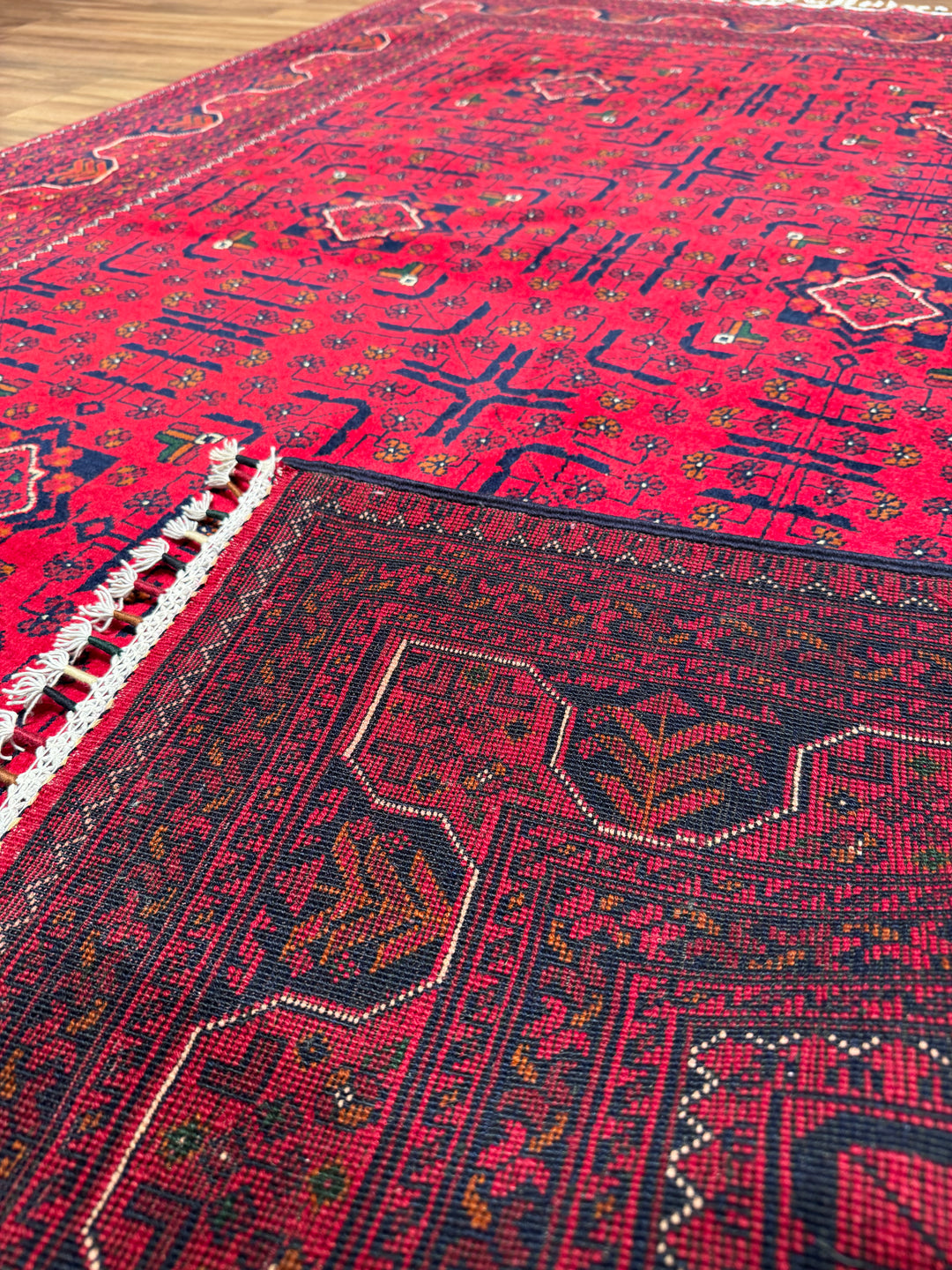 سجادة أفغانية من هامياب، منسوجة يدويًا من الصوف المصبوغ بالجذور، مقاس 148×200، 2.96 متر مربع - 4×6 قدم