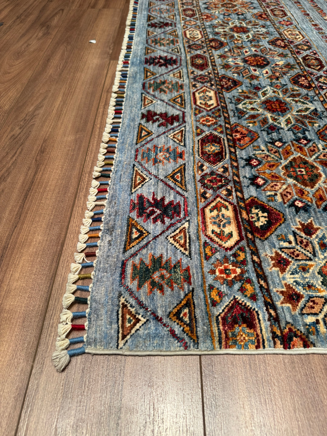 Khorjin Original Hand Woven Blue Vegetable Dyed Wool Carpet 148x196 2.90 Square Meters - 5x6 ft