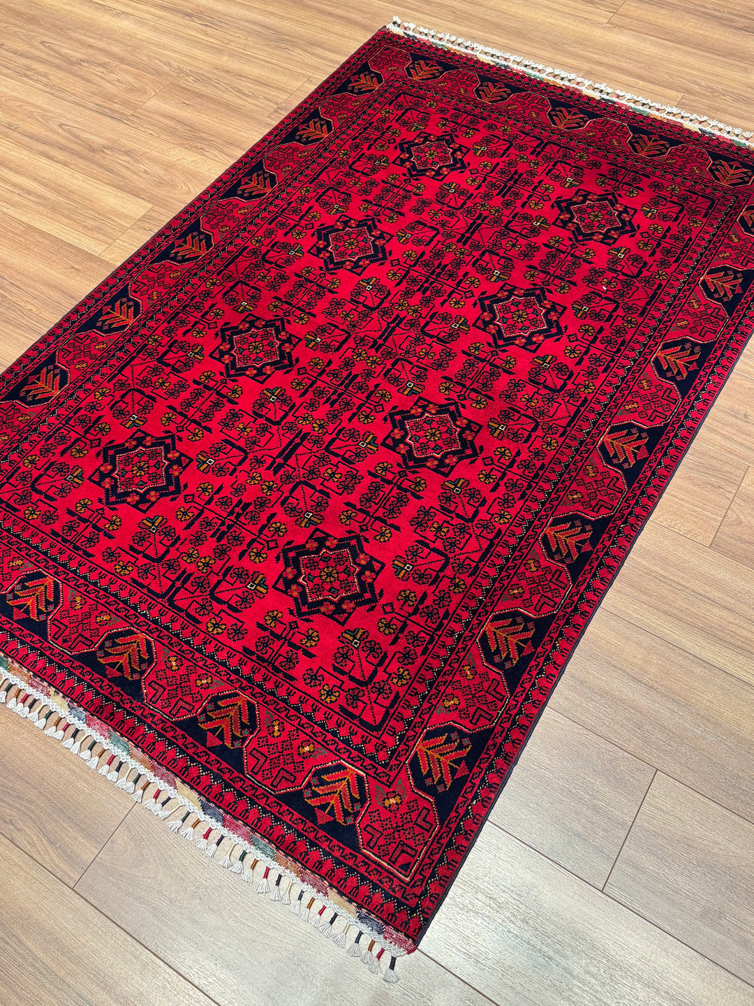 Afgan Halısı Hamyap Orijinal El Dokuması Kök Boya Yün 120x178 2.14 Metrekare - 4x6 ft