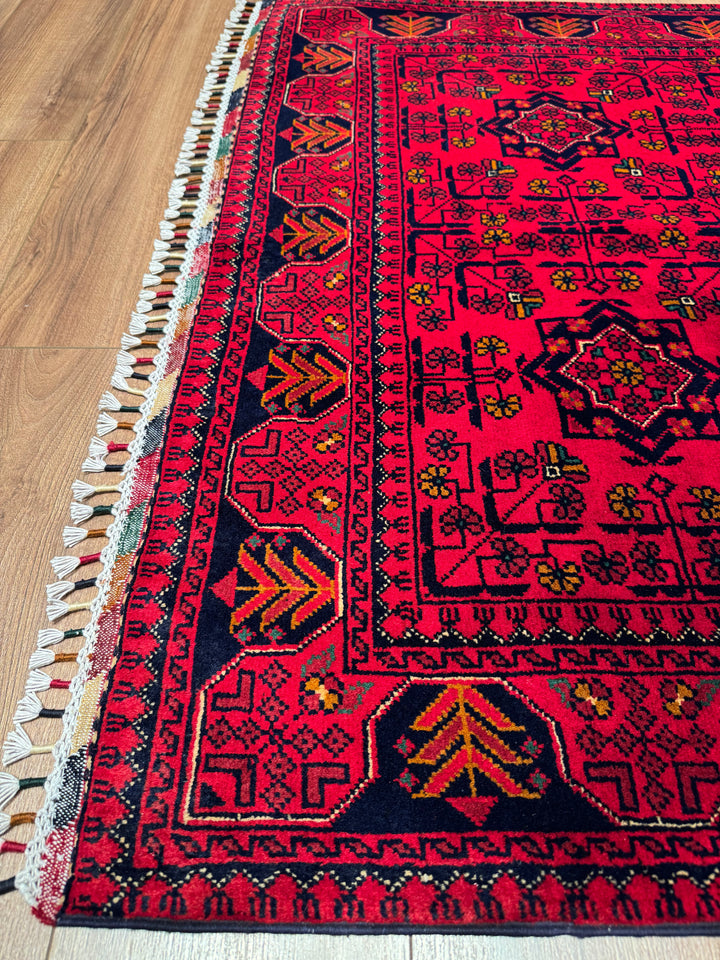 Afgan Halısı Hamyap Orijinal El Dokuması Kök Boya Yün 120x178 2.14 Metrekare - 4x6 ft