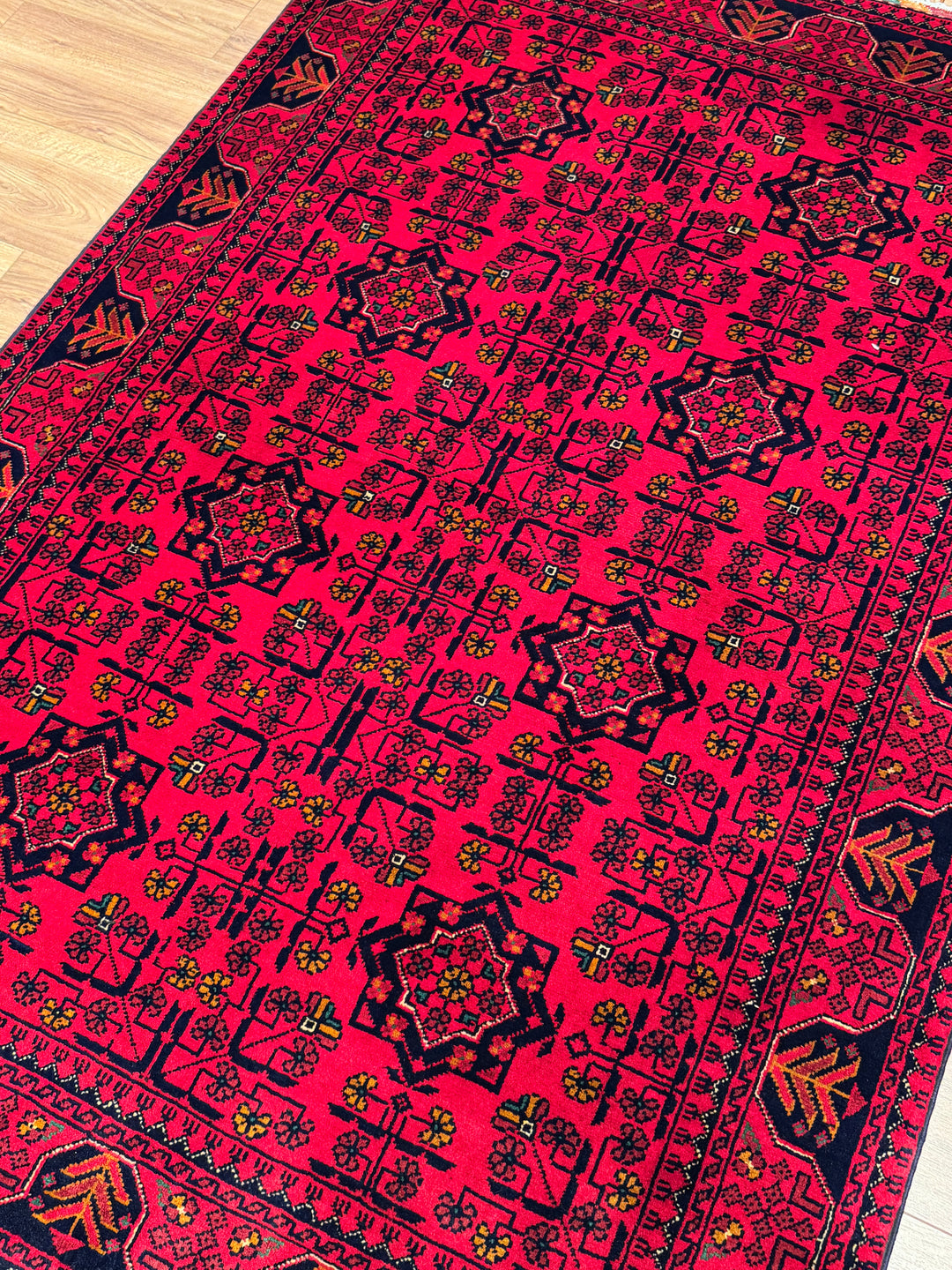 Afgan Halısı Hamyap Orijinal El Dokuması Kök Boya Yün 120x178 2.14 Metrekare - 4x6 ft