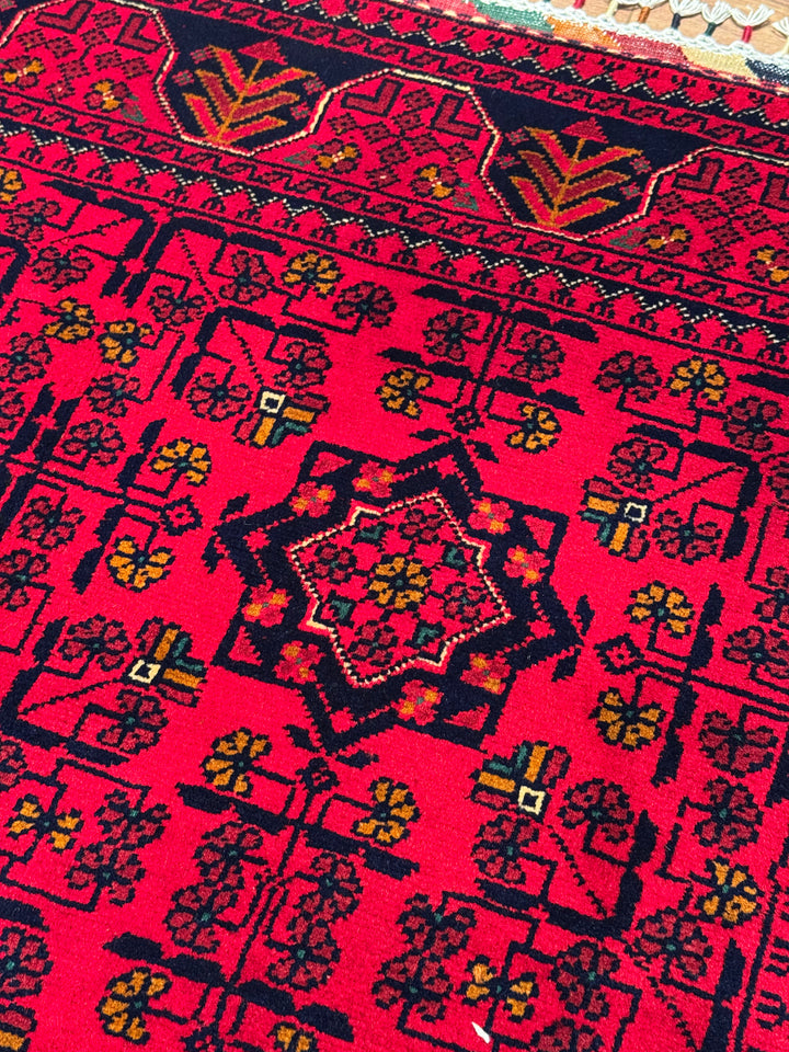 Afgan Halısı Hamyap Orijinal El Dokuması Kök Boya Yün 120x178 2.14 Metrekare - 4x6 ft