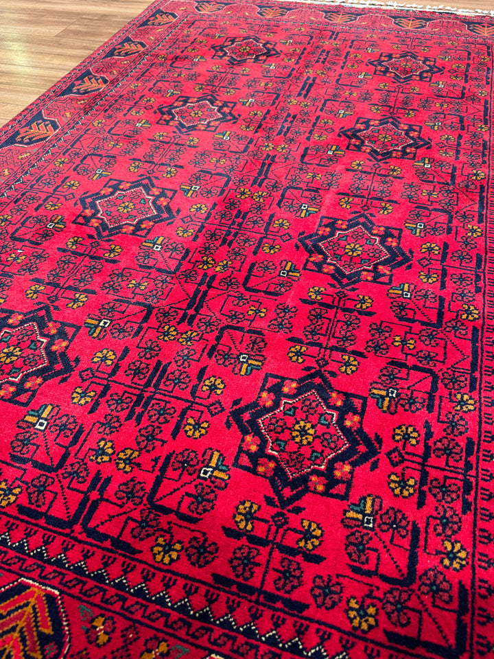 Afgan Halısı Hamyap Orijinal El Dokuması Kök Boya Yün 120x178 2.14 Metrekare - 4x6 ft