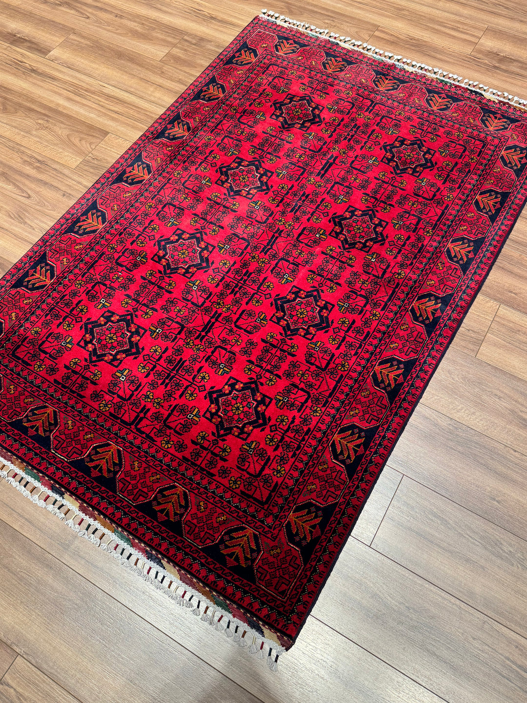 Afgan Halısı Hamyap Orijinal El Dokuması Kök Boya Yün 120x178 2.14 Metrekare - 4x6 ft