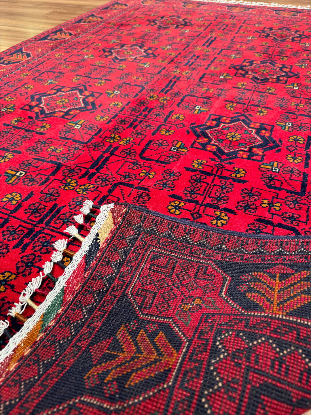 Afgan Halısı Hamyap Orijinal El Dokuması Kök Boya Yün 120x178 2.14 Metrekare - 4x6 ft